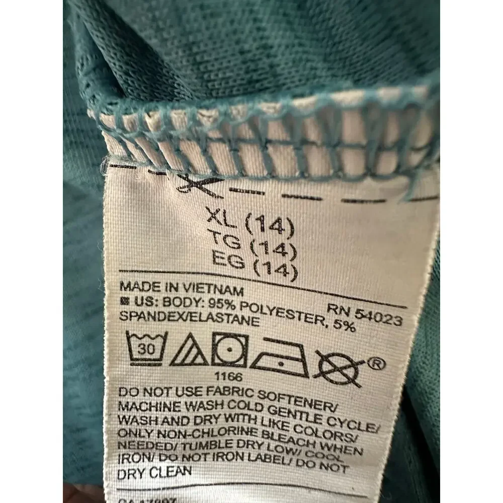 Old Navy Active shirt with ruffle sleeves teal size XL